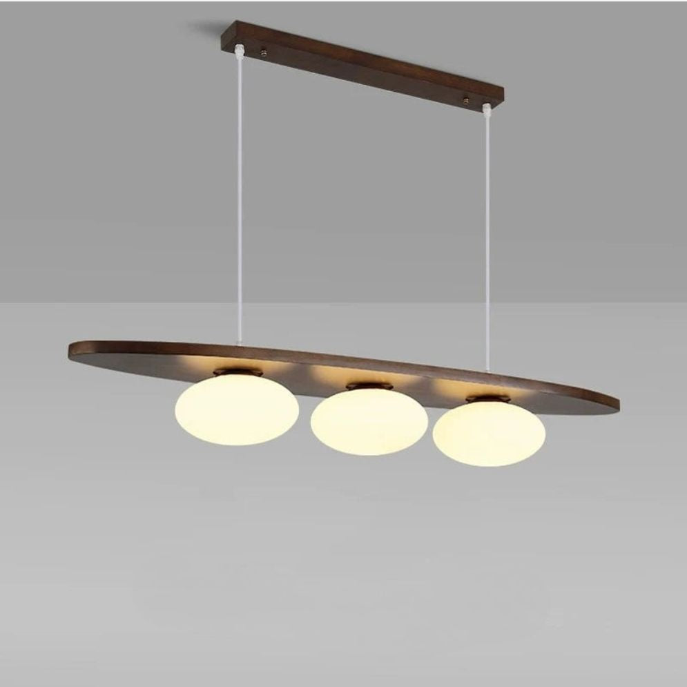 Lustre Moderne en Bois Verre pour Espaces Contemporains - Lumiine