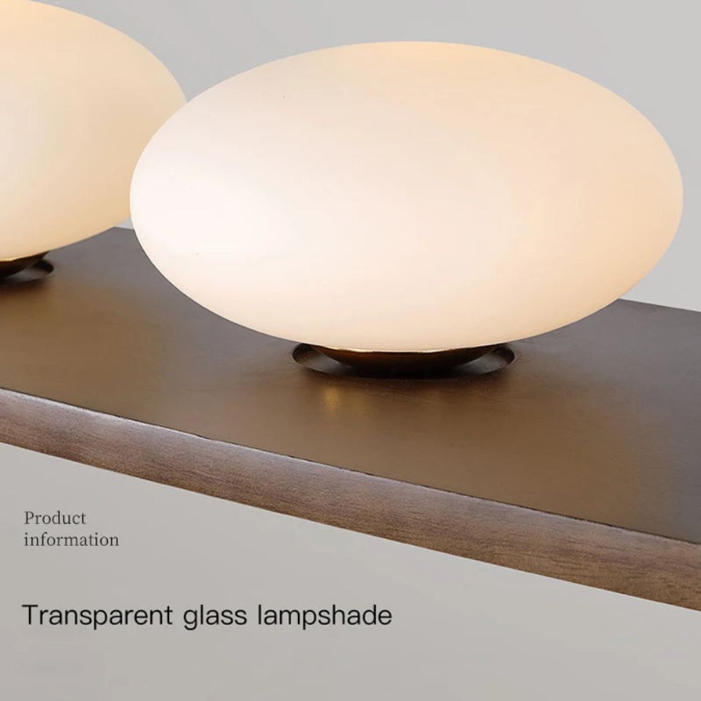 Lustre Moderne en Bois et Verre Laiteux pour Espaces Contemporains