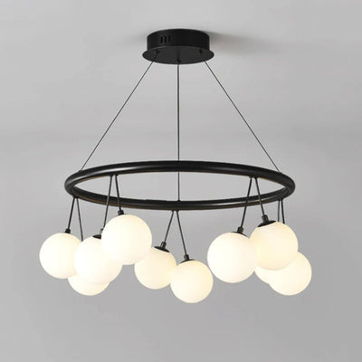 Lustre Moderne en Verre Dépoli avec Lampes Suspendues - Lumiine