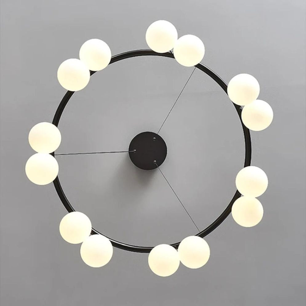 Lustre Moderne en Verre Dépoli avec Lampes Suspendues - Lumiine