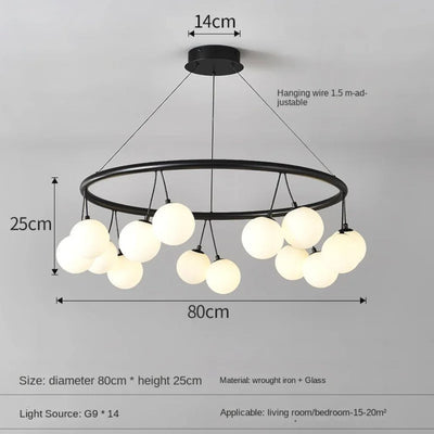 Lustre Moderne en Verre Dépoli avec Lampes Suspendues - Lumiine