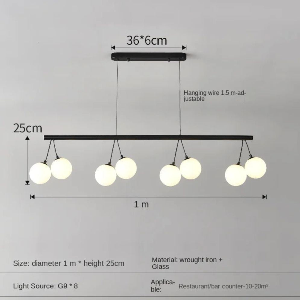 Lustre Moderne en Verre Dépoli avec Lampes Suspendues - Lumiine