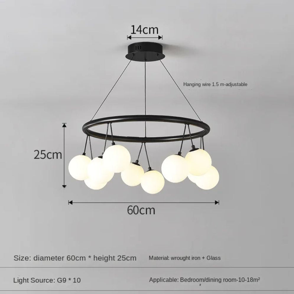 Lustre Moderne en Verre Dépoli avec Lampes Suspendues - Lumiine