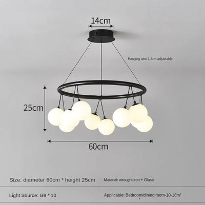Lustre Moderne en Verre Dépoli avec Lampes Suspendues - Lumiine