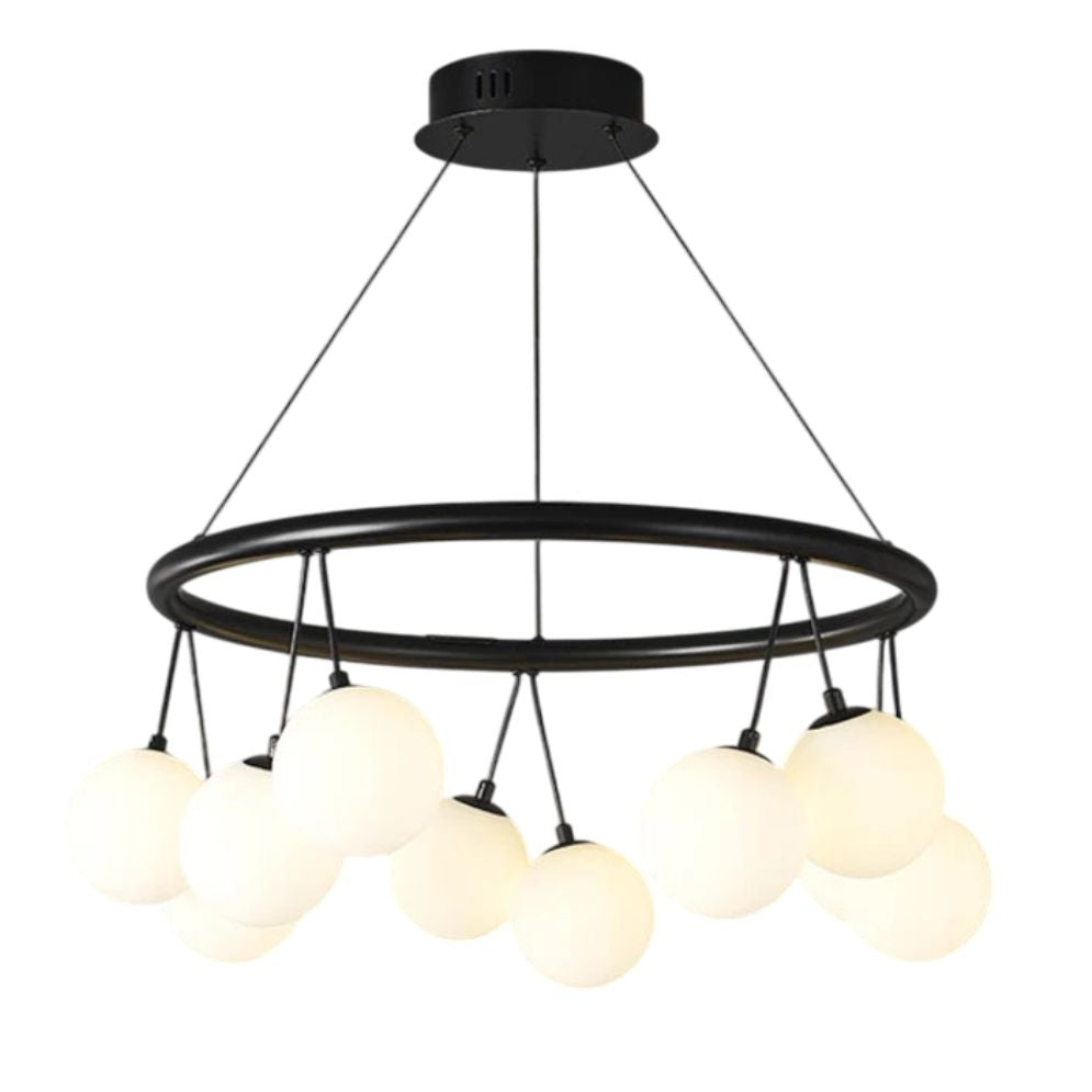 Lustre Moderne en Verre Dépoli avec Lampes Suspendues - Lumiine