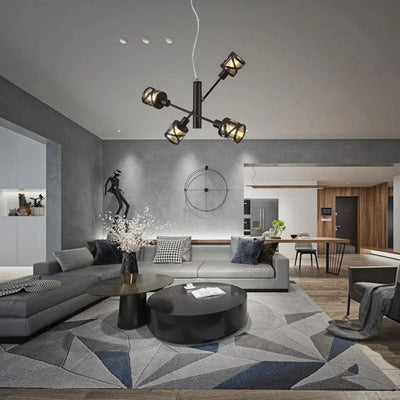 Lustre Moderne en Verre Transparent avec Cordon Métallique - Lumiine 