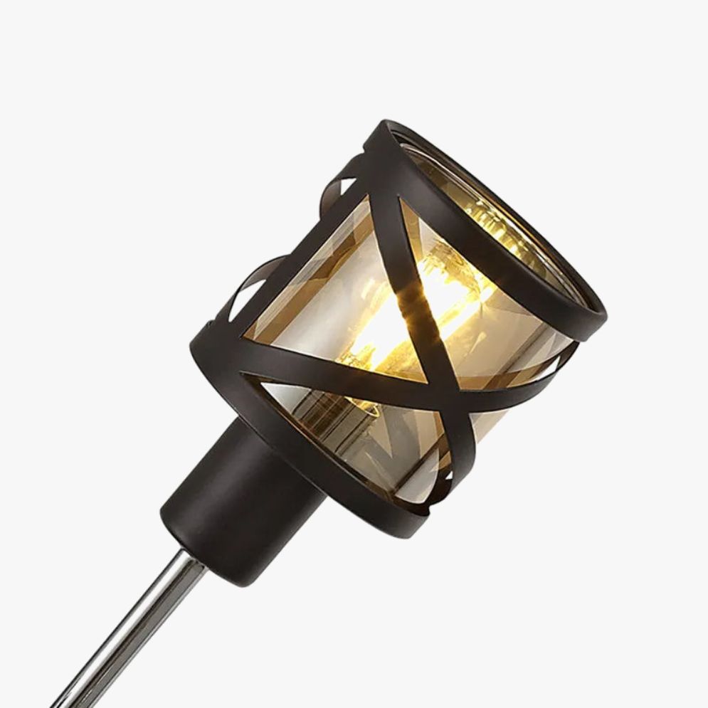 Lustre Moderne en Verre Transparent avec Cordon Métallique - Lumiine 