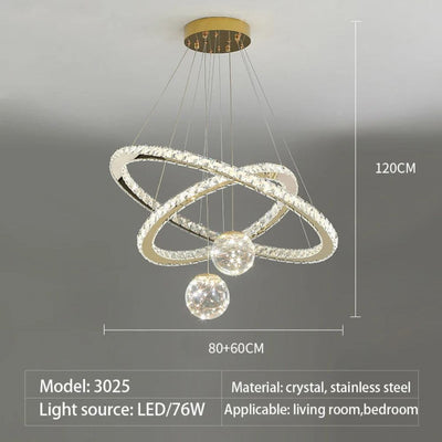 Lustre Moderne Led avec Anneau et Sphèrers Bahia - Lumiine
