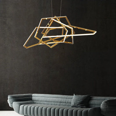 Lustre Moderne Led avec Abat-Jour Géométrique Coloré Fresia - Lumiine