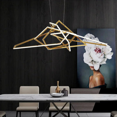 Lustre Moderne Led avec Abat-Jour Géométrique Coloré Fresia - Lumiine