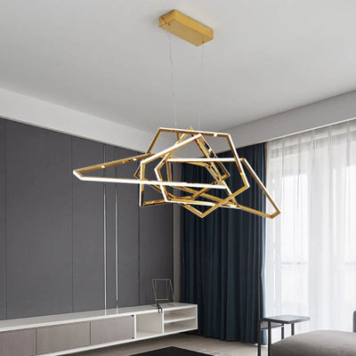 Lustre Moderne Led avec Abat-Jour Géométrique Coloré Fresia - Lumiine