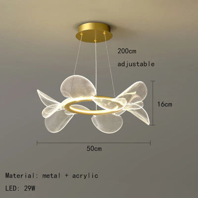 Lustre Moderne Led avec Anneau Doré - Lumiine