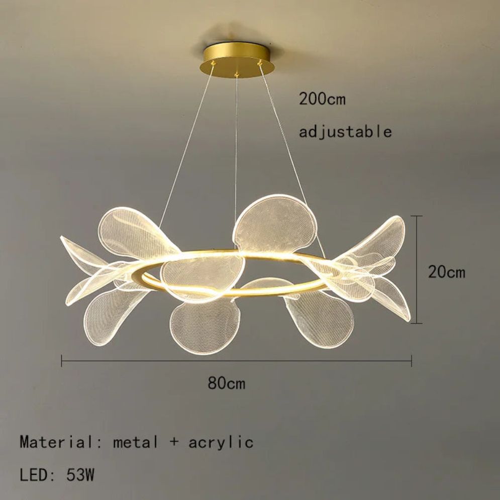 Lustre Moderne Led avec Anneau Doré - Lumiine