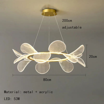 Lustre Moderne Led avec Anneau Doré - Lumiine