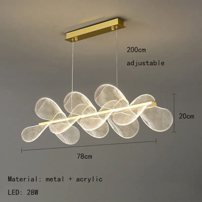 Lustre Moderne Led avec Anneau Doré - Lumiine