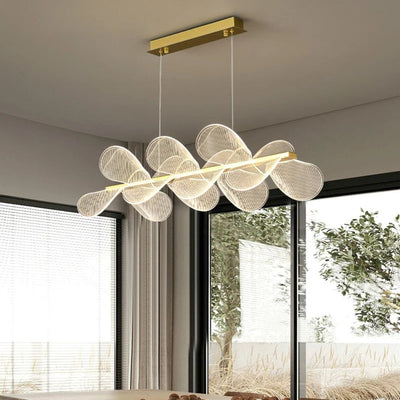 Lustre Moderne Led avec Anneau Doré - Lumiine