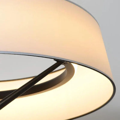 Lustre Moderne Led avec Anneau et Feuilles Dorées Bahia