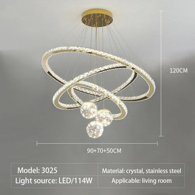 Lustre Moderne Led avec Anneau et Sphères