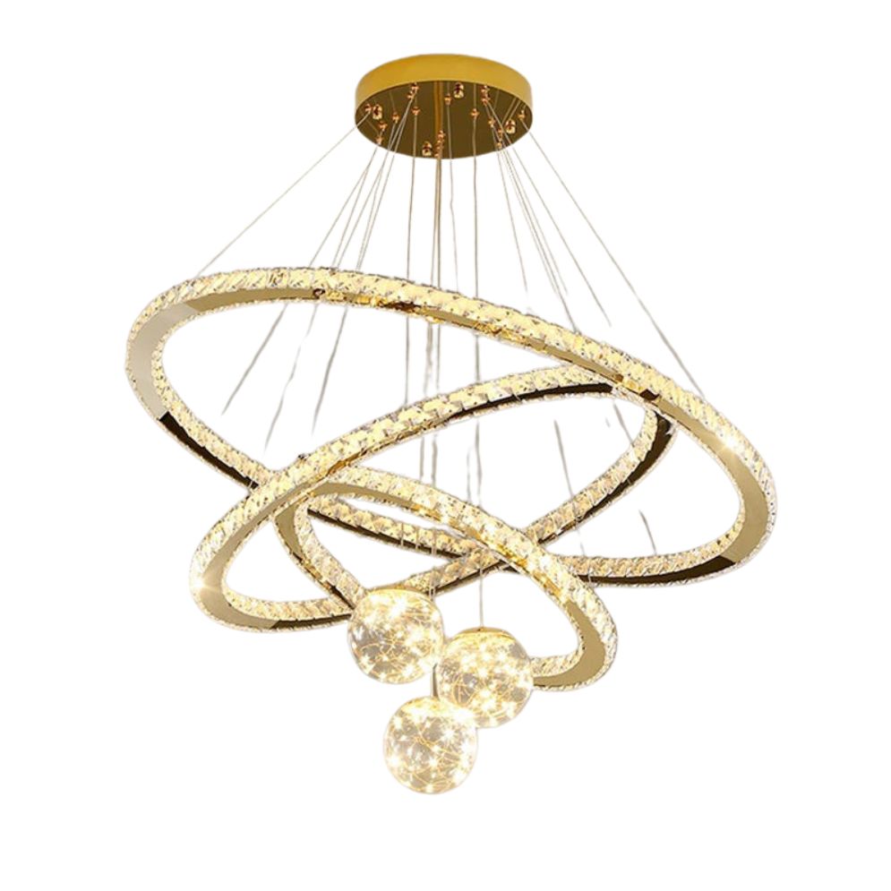 Lustre Moderne Led avec Anneau et Sphères