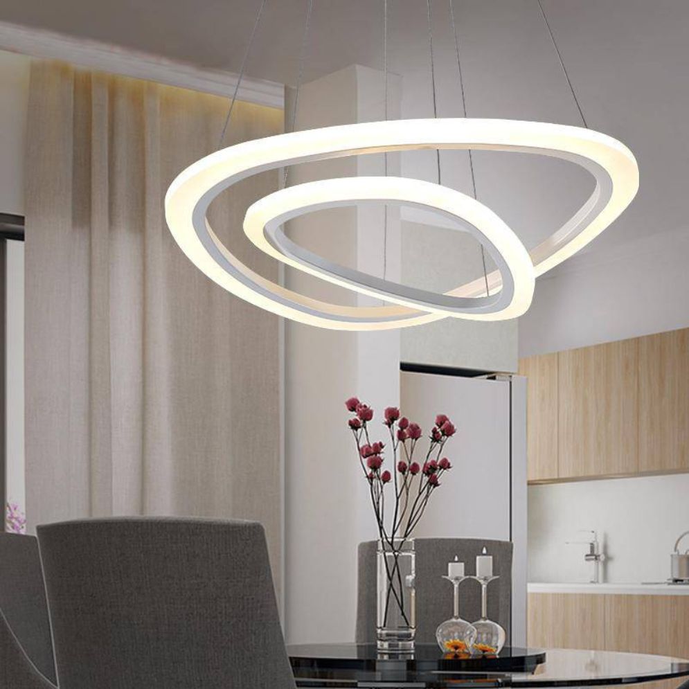 Lustre Moderne Led Cercle avec Télécommande pour Décoration - Lumiine