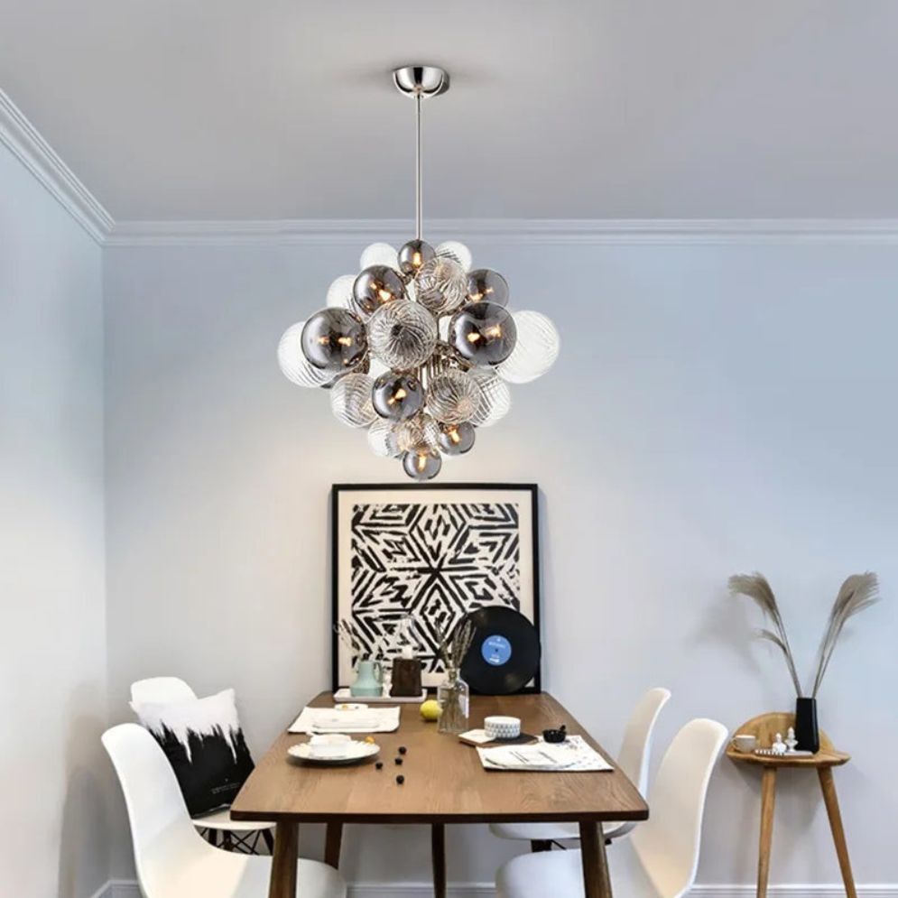 Lustre Moderne Nordique pour Salle à Manger Abat-Jour en Boule - Lumiine