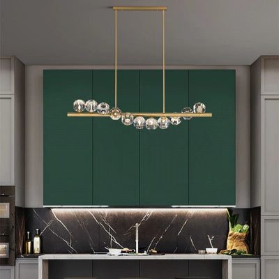 Lustre Nordique en Cuivre et Cristal Design Élégant et Luxueux