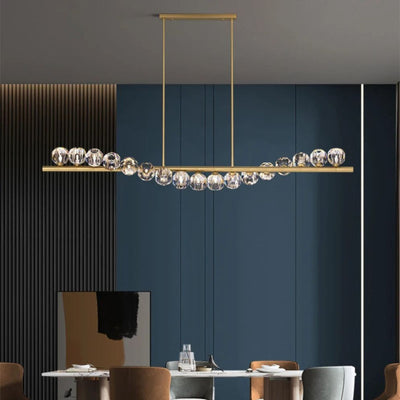 Lustre Nordique en Cuivre et Cristal Design Élégant et Luxueux