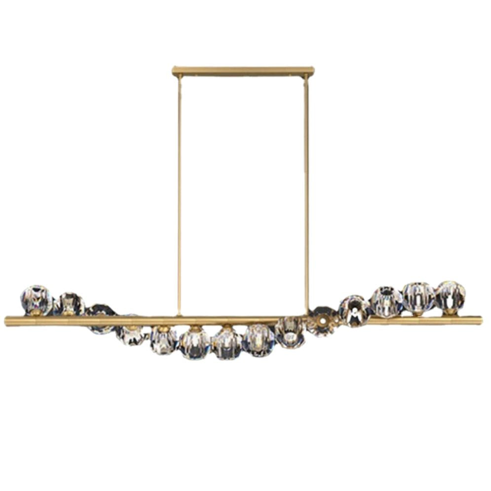 Lustre Nordique en Cuivre et Cristal Design Élégant et Luxueux