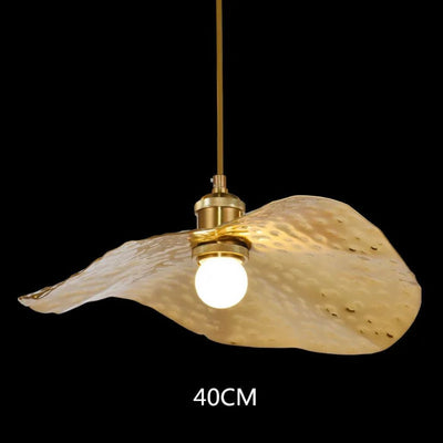 Lustre Nordique en Cuivre Forme de Feuille de Lotus Suspendu - Lumiine