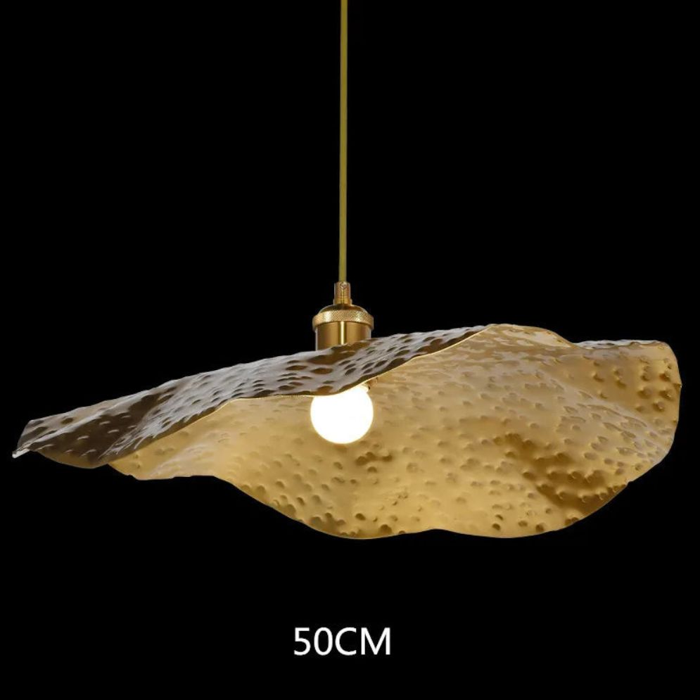 Lustre Nordique en Cuivre Forme de Feuille de Lotus Suspendu - Lumiine