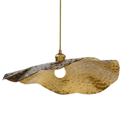 Lustre Nordique en Cuivre Forme de Feuille de Lotus Suspendu - Lumiine
