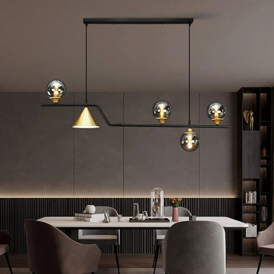 Lustre Nordique en Verre pour Éclairage Moderne de Restaurant et Café