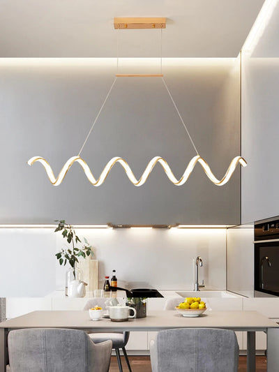 Lustre Nordique Led Acrylique Design Vagues Postmoderne - Lumiine