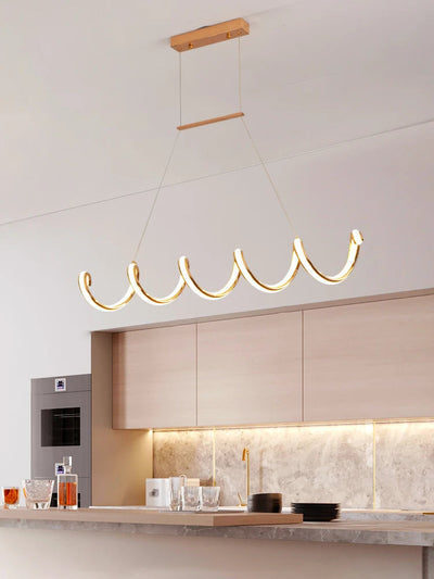 Lustre Nordique Led Acrylique Design Vagues Postmoderne - Lumiine