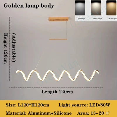 Lustre Nordique Led Acrylique Design Vagues Postmoderne - Lumiine
