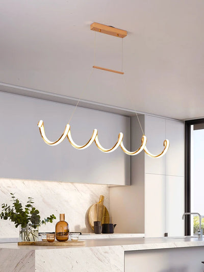 Lustre Nordique Led Acrylique Design Vagues Postmoderne - Lumiine