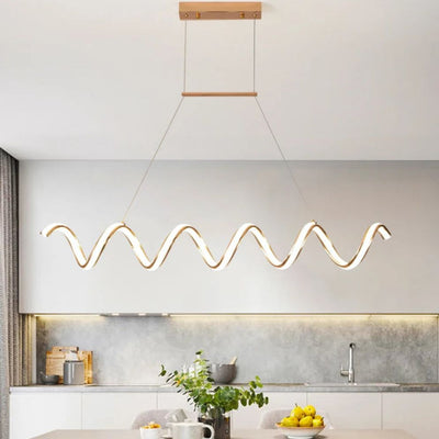 Lustre Nordique Led Acrylique Design Vagues Postmoderne - Lumiine