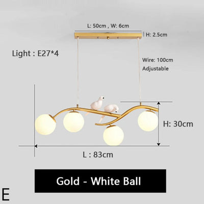 Lustre Nordique Led Minimaliste Décoration Oiseau Macaron - Lumiine