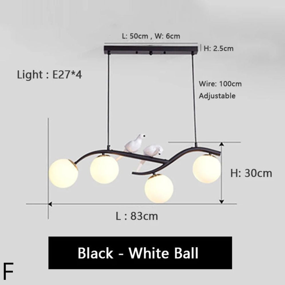 Lustre Nordique Led Minimaliste Décoration Oiseau Macaron - Lumiine