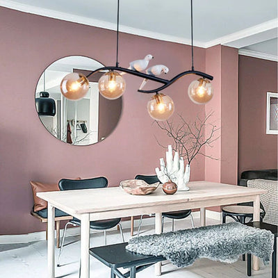 Lustre Nordique Led Minimaliste Décoration Oiseau Macaron - Lumiine