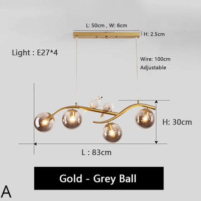 Lustre Nordique Led Minimaliste Décoration Oiseau Macaron - Lumiine