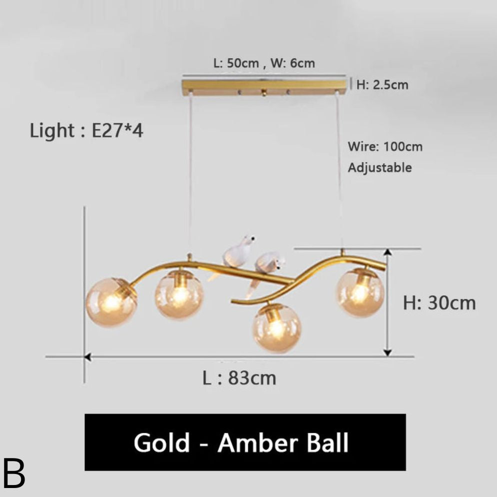 Lustre Nordique Led Minimaliste Décoration Oiseau Macaron - Lumiine