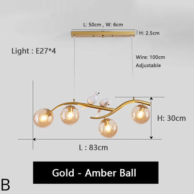 Lustre Nordique Led Minimaliste Décoration Oiseau Macaron - Lumiine