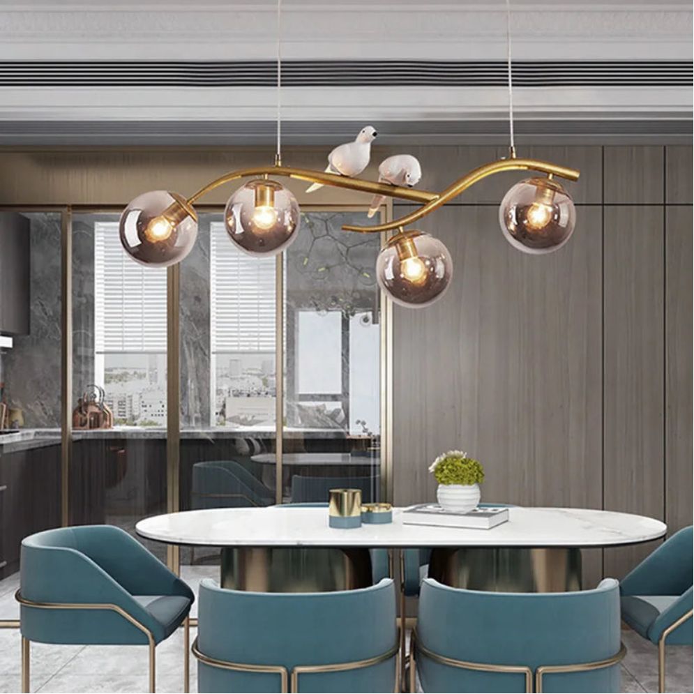 Lustre Nordique Led Minimaliste Décoration Oiseau Macaron - Lumiine