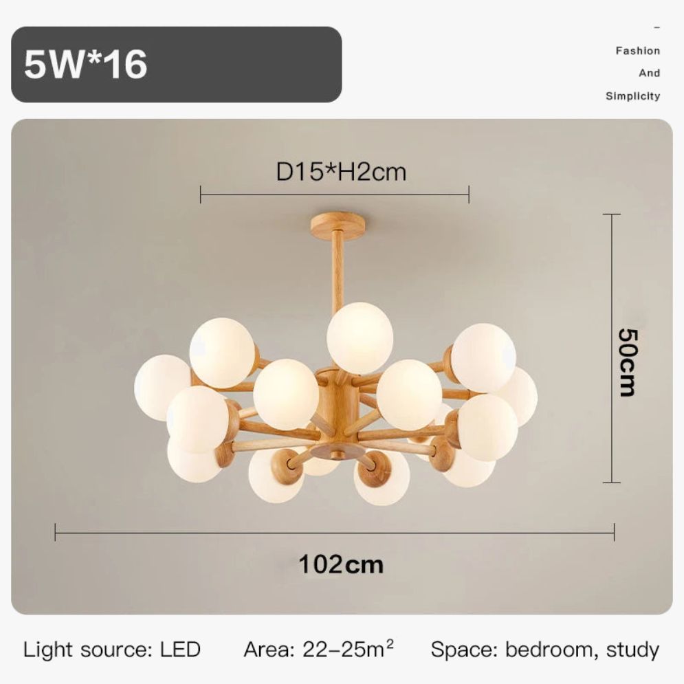 Lustre Nordique Moderne Led avec Boules de Verre - Lumiine