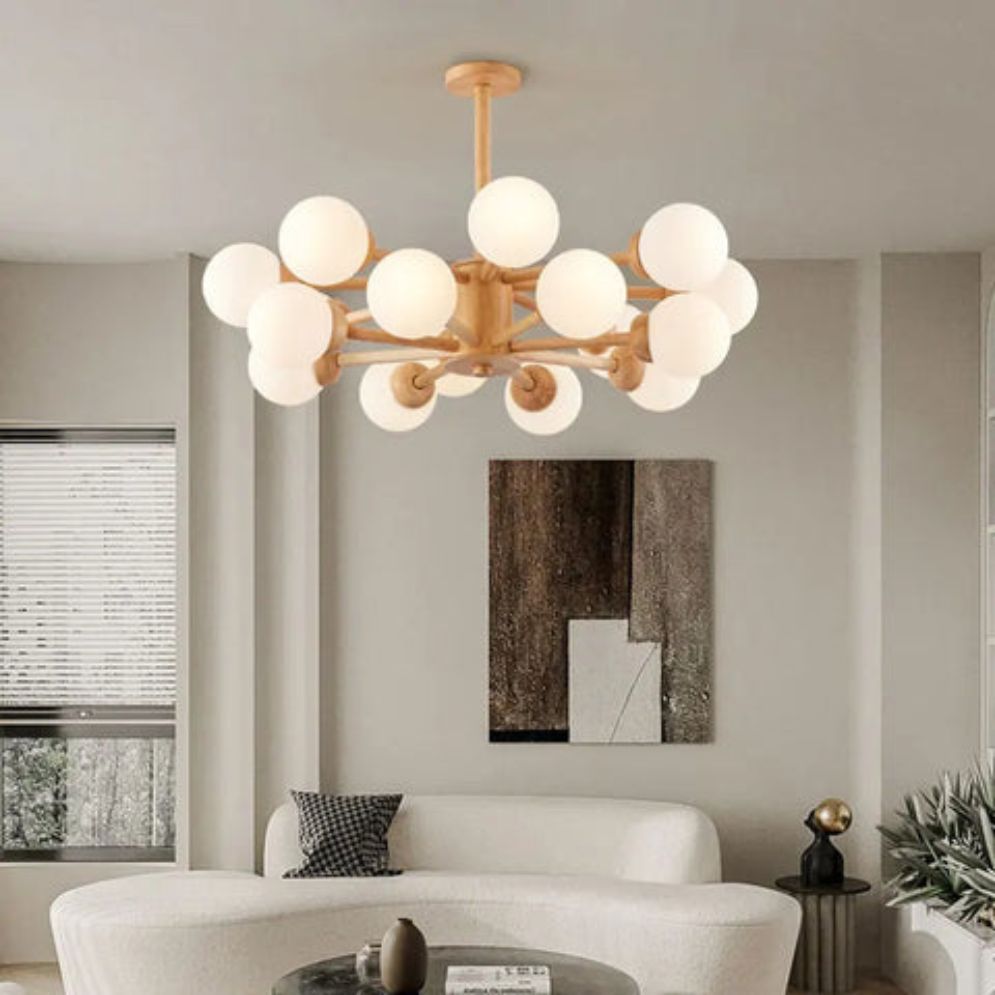 Lustre Nordique Moderne Led avec Boules de Verre - Lumiine