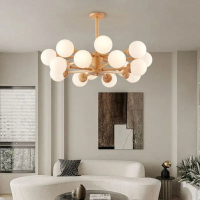 Lustre Nordique Moderne Led avec Boules de Verre - Lumiine