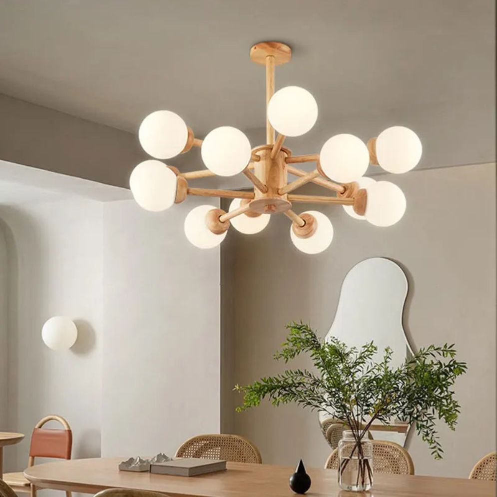 Lustre Nordique Moderne Led avec Boules de Verre - Lumiine