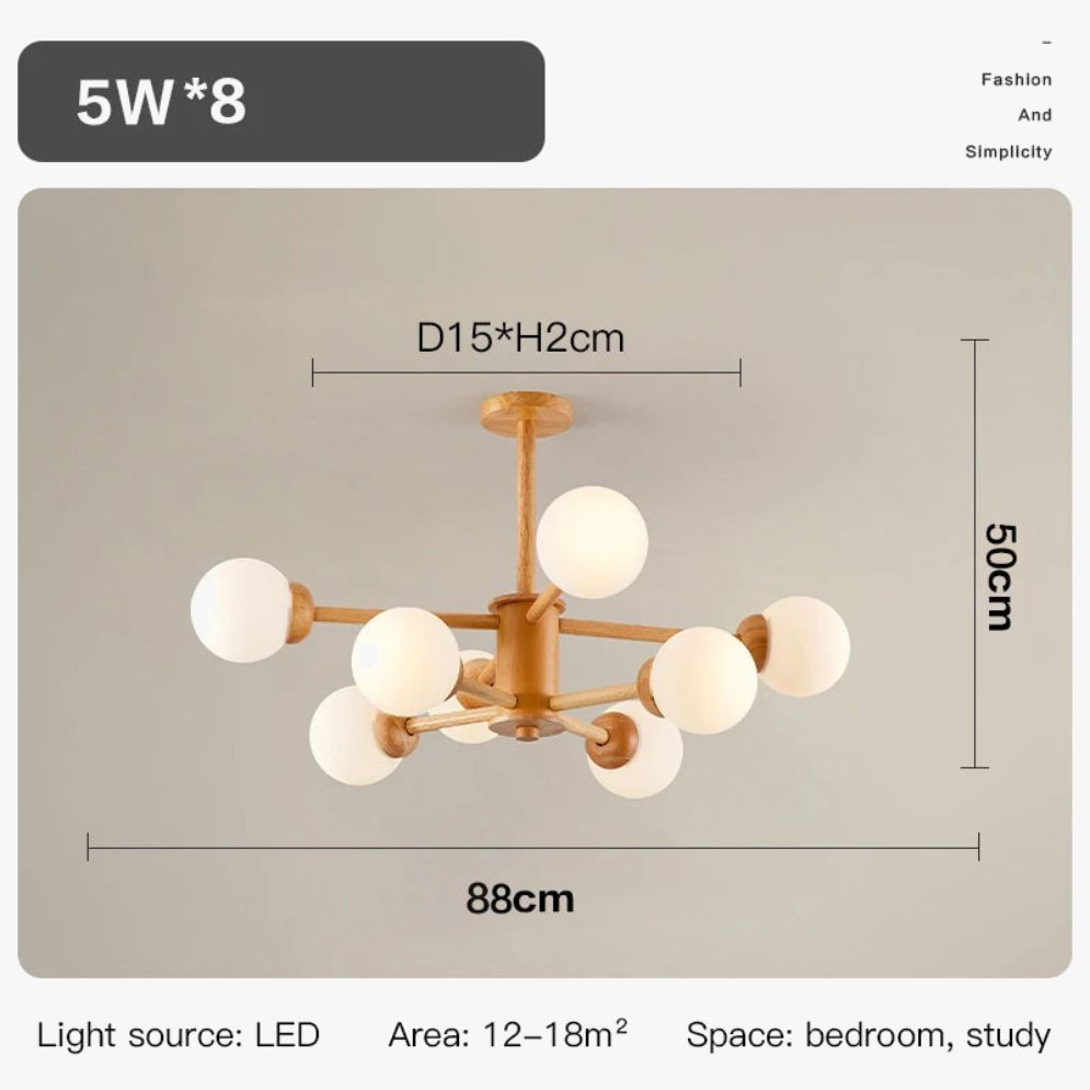 Lustre Nordique Moderne Led avec Boules de Verre - Lumiine