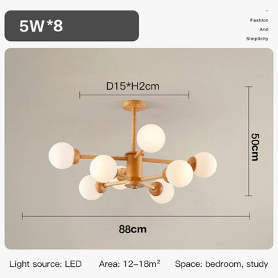 Lustre Nordique Moderne Led avec Boules de Verre - Lumiine